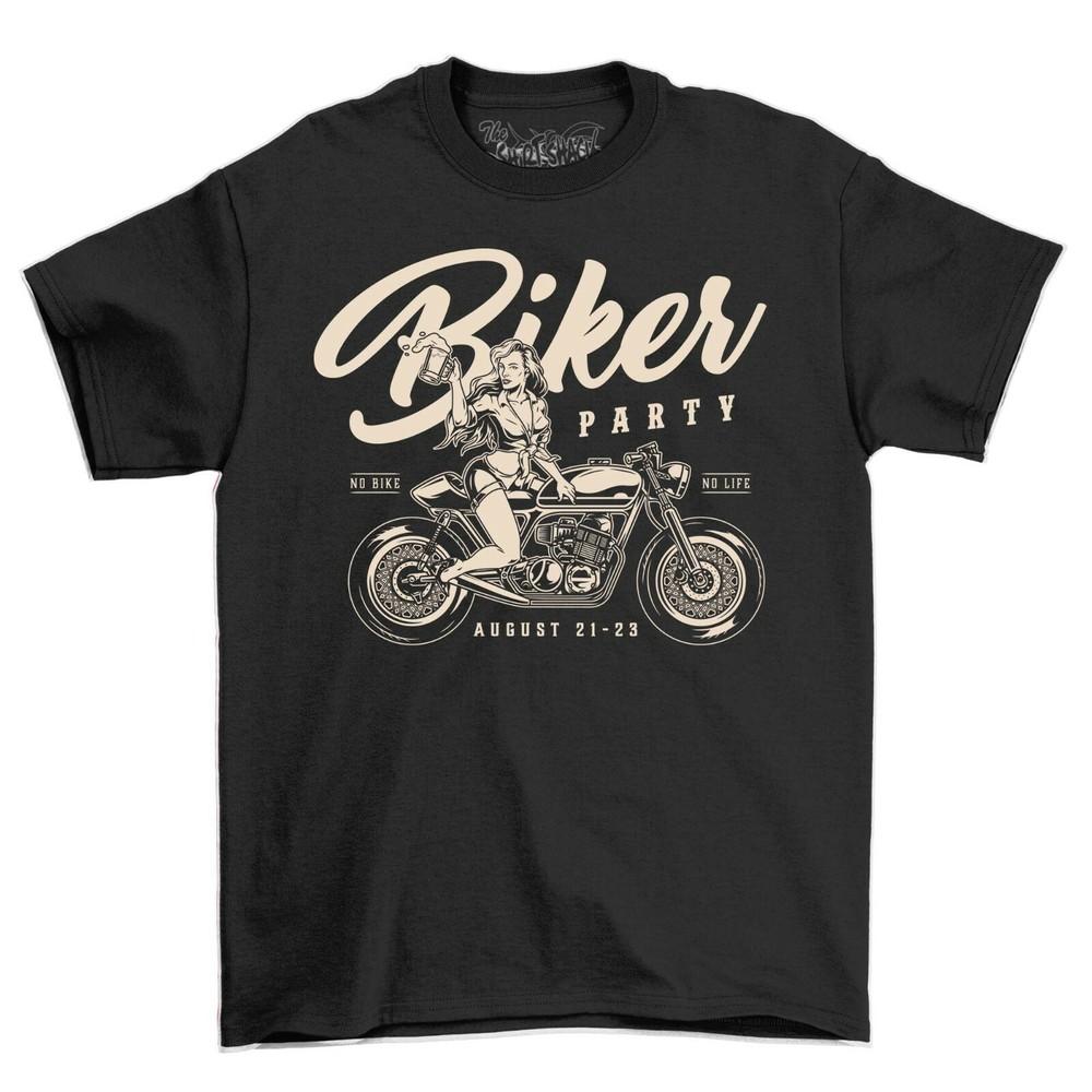 

Biker Party Motorcycle T-Shirt Men s Café Racer Motorbike Unisex Tee Shirt Top 3XL