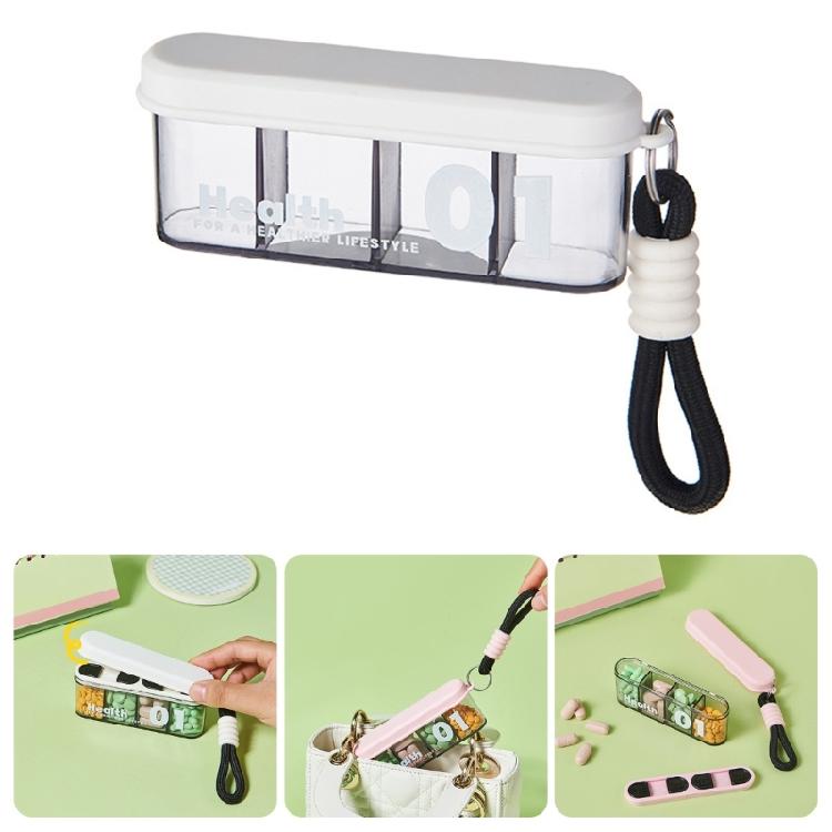 Small Keychain Pills Holder Medicine Container with Keyting Making It a Travel Pills Box Case for Outdoor Camping Travel