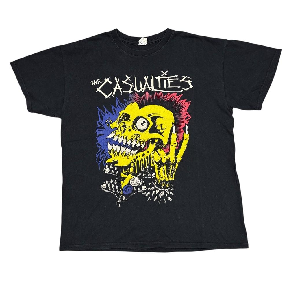 The Casualties Shirt Large Black Tour Concert Punk Rock Band Tee GBH Exploited Unisex T-Shirt L