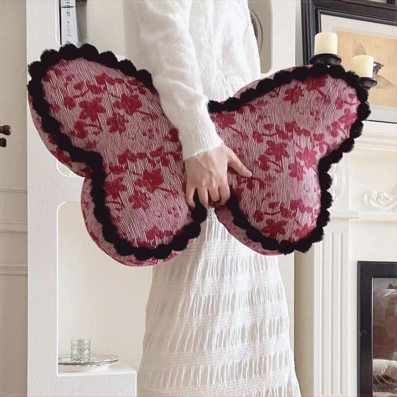 Modern Butterfly Decorative Pillow With Cotton Linen Cover For Bedroom And Sofa Comfort