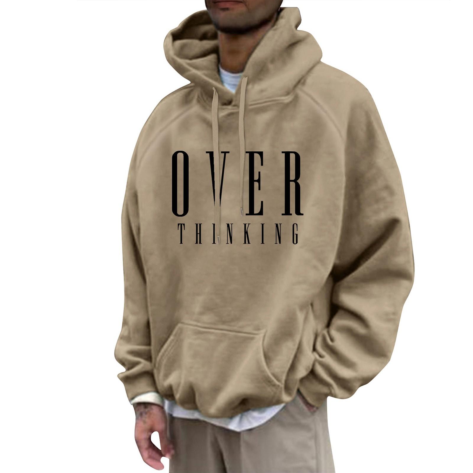 

Мужская свободная толстовка с капюшоном с принтом, мужская повседневная модная спортивная толстовка с рукавами реглан XXXXL верблюд