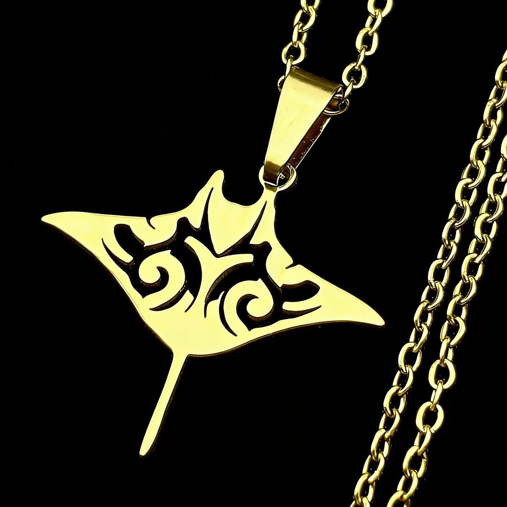 Lovely Devil Ray Fish Chain For Women Men Stainless Steel Silver Color Sea Marine Life Cute Animal Necklace Jewelry Gifts