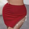 Summer Korean Style Black Hip Skirts Fashion Casual Irregular Hem Pencil Micro Mini Skirt Sexy Slim Women Party Skirts White Red