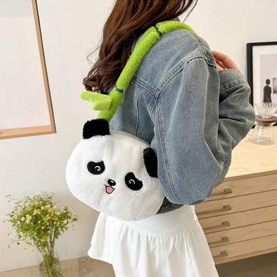 Versatile  Cartoon Panda Plush Handheld Doll Versatile Diagonal Cross Bag