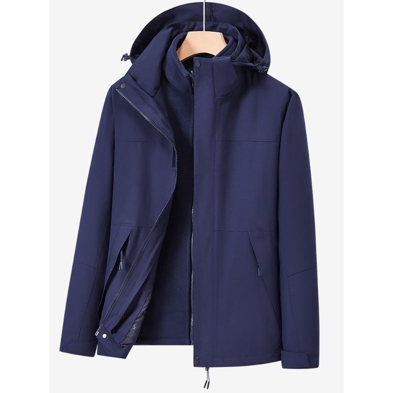 Herren- und Damen-Drei-in-Eins Abnehmbare Outdoor Wasserdichte Kletterbekleidung Frühling und Herbst Outdoor Winddichte Kletterbekleidung Jacke