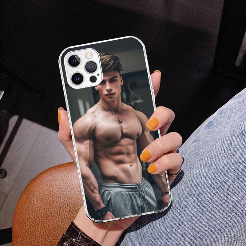 Sexy Muscle Man Gay Fitness Phnoe Case for Iphone 17 Air 16 16E 11 12 13 Mini 14 Plus 15 Pro Max 7 8 + SE 2020 Phone Cover Coque