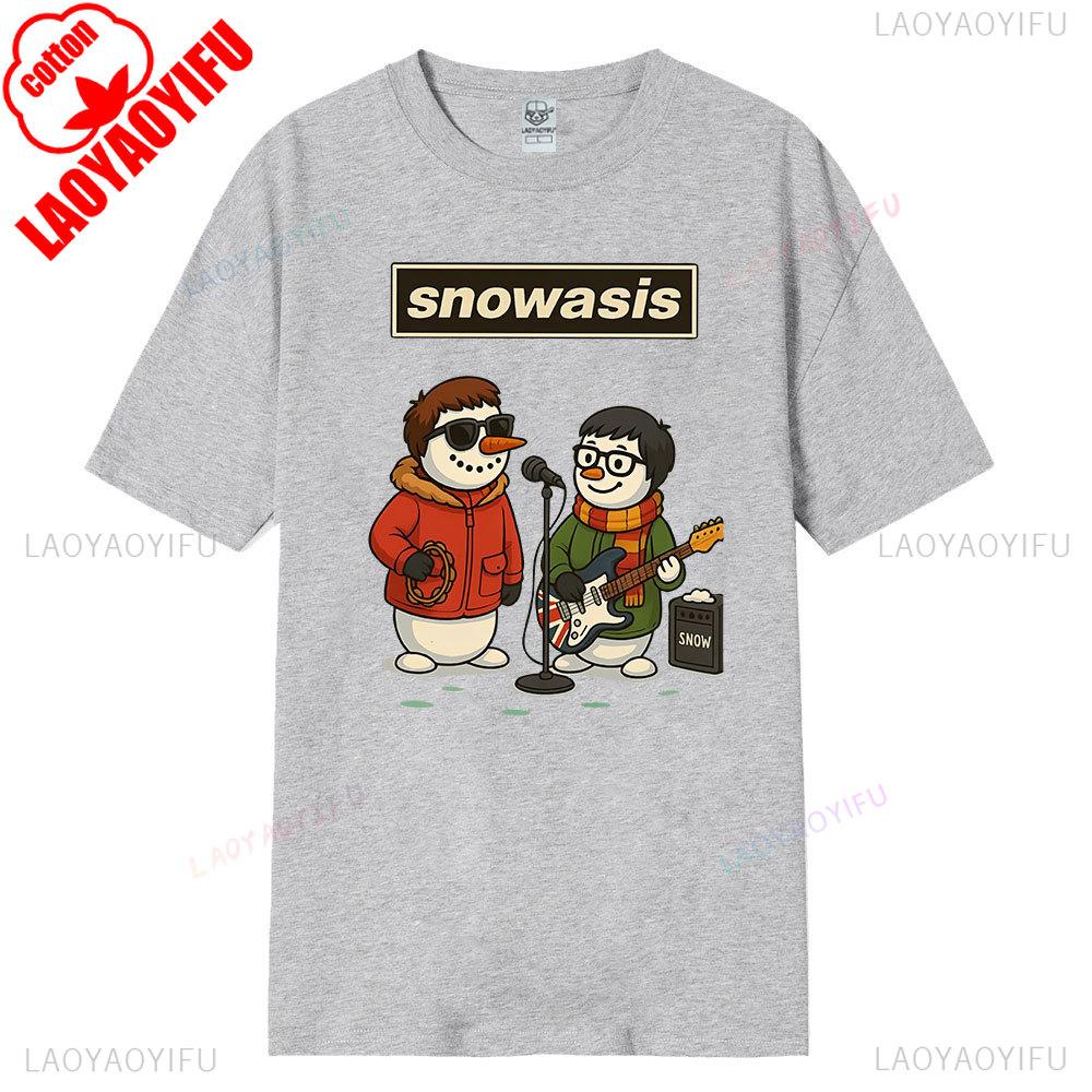 Snowasis Christmas TShirt Funny Snowman Band Shirt Festive Music Lover Tees  Harajuku High Quality Cotton Tops Streetwear