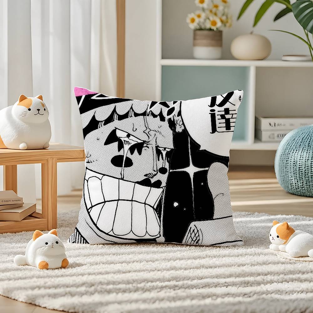 One Piece Charlotte Katakuri Anime Plush Pillow Cover Soft Short Plush Cushion Cover For Sofa Bedroom Home Decor Gift Decoration
