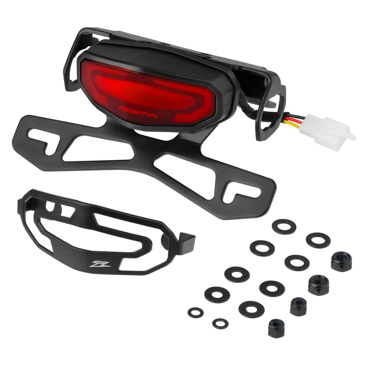 

ZETA RACING KLX230/S/SM/DF/230SHERPA Светодиодный держатель заднего номера Line, Красный, Установка Plug-and-Play (Модификация проводки не требуется), Легкий, Водонепро