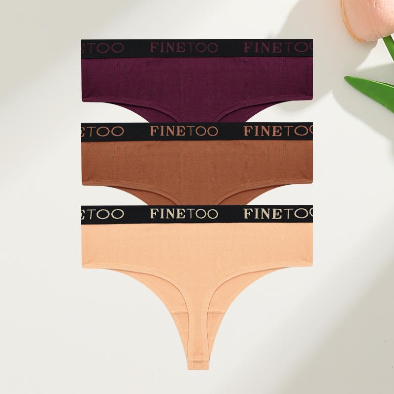 3Pcs Cotton High-Waist Thongs Underwear Women's Breathable Elastic Belt Panties Sexy Plus Size Comfortable T-Back Lingerie S-XXL