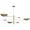 3 Light Pendant Mid Century Modern Raw Brass Sputnik chandelier Cylinder light F