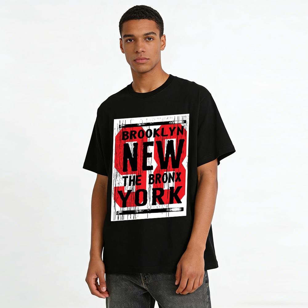 Vintage Brooklyn The Bronx New York Graphic Casual Top Pure cotton T-shirt