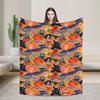 Cute Ghost Pumkin Skull Bat Blanket Warm Soft  Throw Blanket Winter Decorative Couch Chair Sofa Bed Street Trend Bedspread