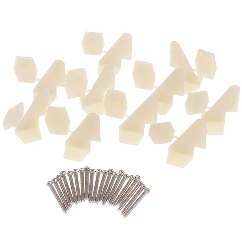 10 Sets Nylon Control Horns 4 Holes W13Xl18Xh25Mm With Screws For Rc Airplane