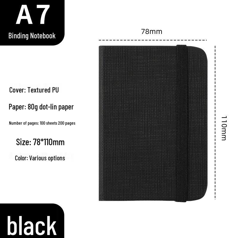 A7 Portable Mini Notebook with Strap - Custom Logo Pocket Book for Office