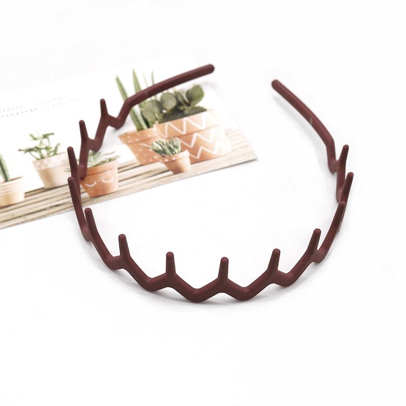 Buntes, wellenförmiges koreanisches Zahnkamm-Haarband - Rutschfest, schonend zum Haar, Bequemer Sitz, Ideal zum Bändigen von Babyhaaren.