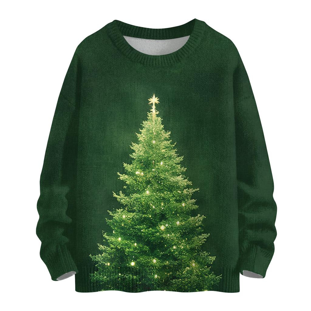 Women's Casual Long Sleeve Woolen Christmas Sweatshirt Fall  Vacation Long Sleeve Pullover