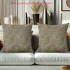 1 pillowcase 2D flat printing Brown Pillow with Leaf Pattern Embroidery Style Polyester pillowcase sofa decorative cushion cover