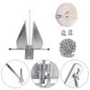 10 Lbs Steel Slide Anchor Hot-Dipped Anchor Kit Chain&Rope Set Silver For Boat