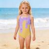Girls One Piece Swimsuit Kids Summer Swimwear Children Beachwear Toddler Bathing Suit with Ice Cream Cone Print for Outdoor Water Activities