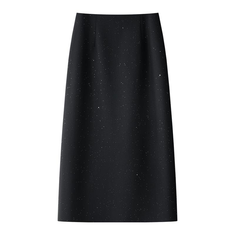 Women's Gray Bodycon Midi Skirt, High-End Spring 2025 Slim Fit