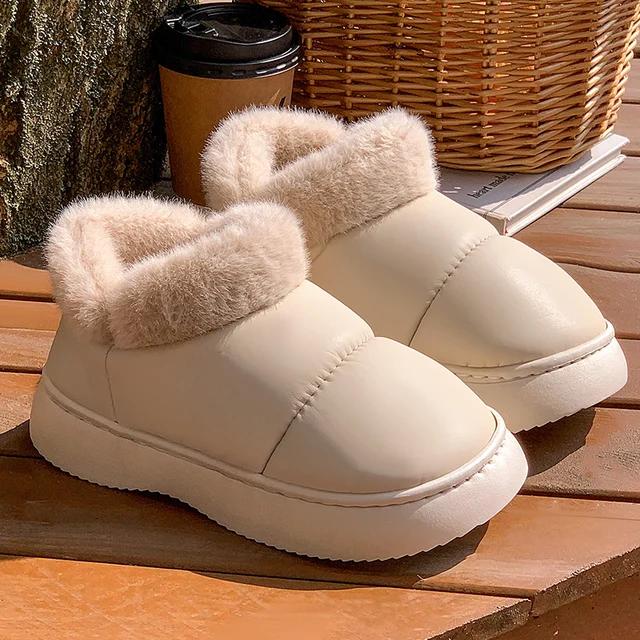 Fashion 2024 New Waterproof Snow Boots for Women Platform Soft Sole Plush Warm Winter Boots  Non Slip Fluffy Faux Fur Cotton Shoes