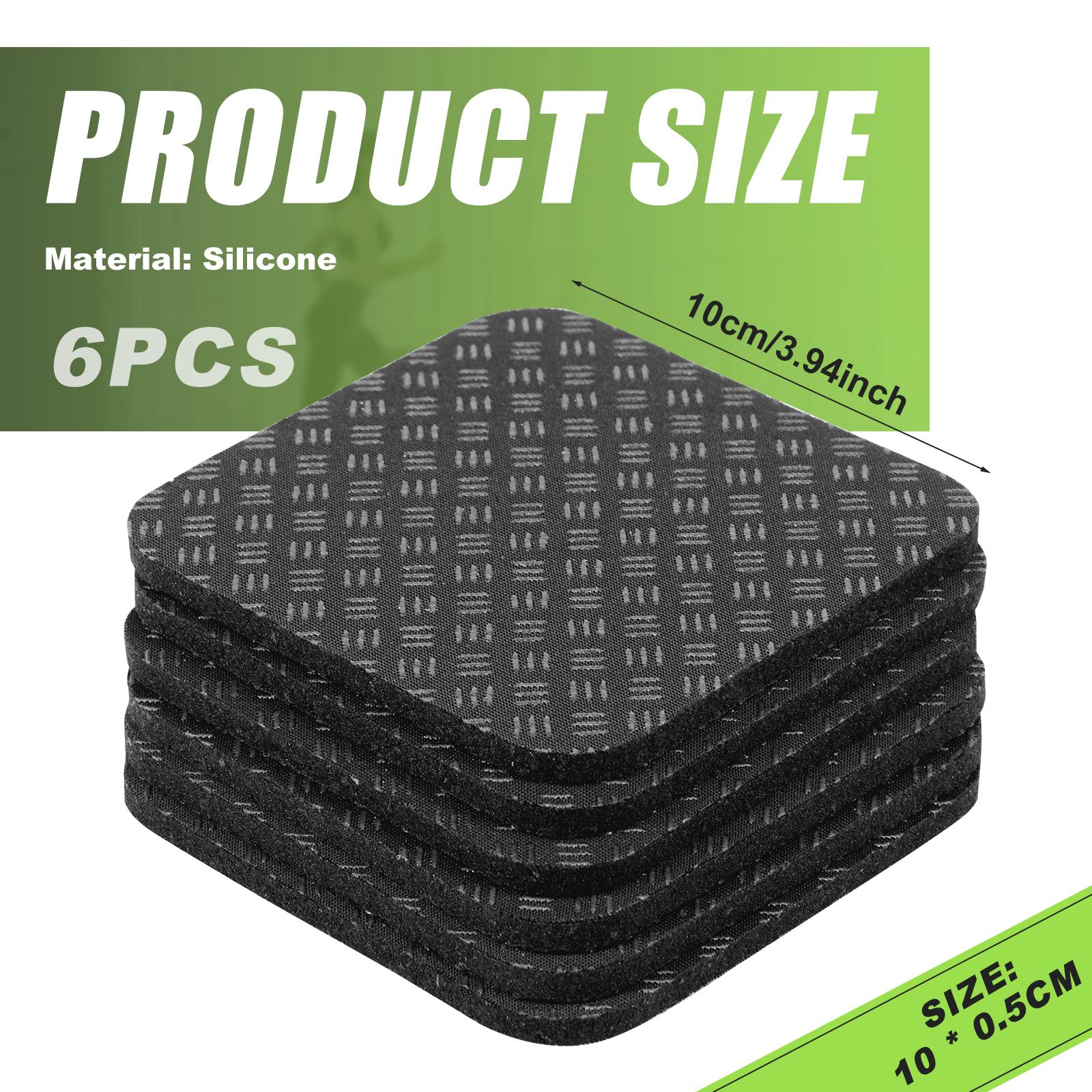 

6Pcs Silicone Treadmill Mat Anti Vibration Exercise Equipment Mat Noise Reduction Walking Pad Anti Slip Treadmill Pad for Gym 6 Pcs