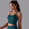 Solid Color Cross Back Sports Bra, Tight Fitting, Shock-absorbing, Gathering, High-strength Vest, Yoga And Fitness Bra For Women