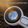 Practical Rechargeable Jewelry Magnifying Glass with High Power Lens and Light Functionality Handheld Loupe ABS Texture