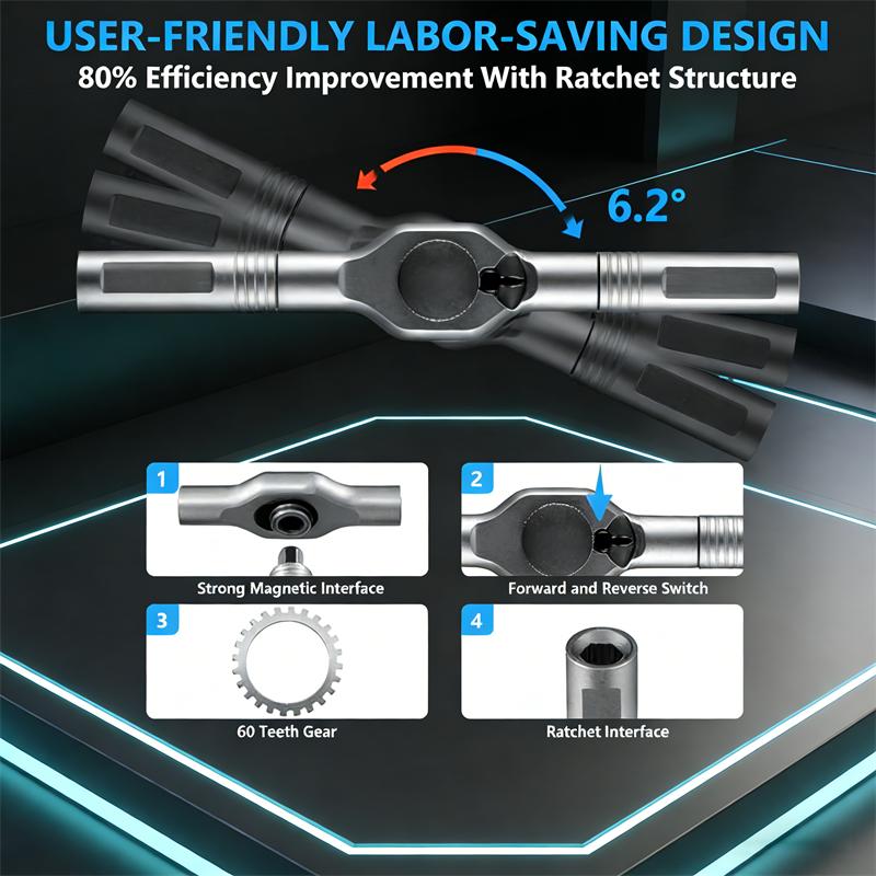 24 In 1 Magnetic Screwdriver Set Magnetic Compact and Portable Ratchet Screwdriver with Reversible High Torque Drive Handle