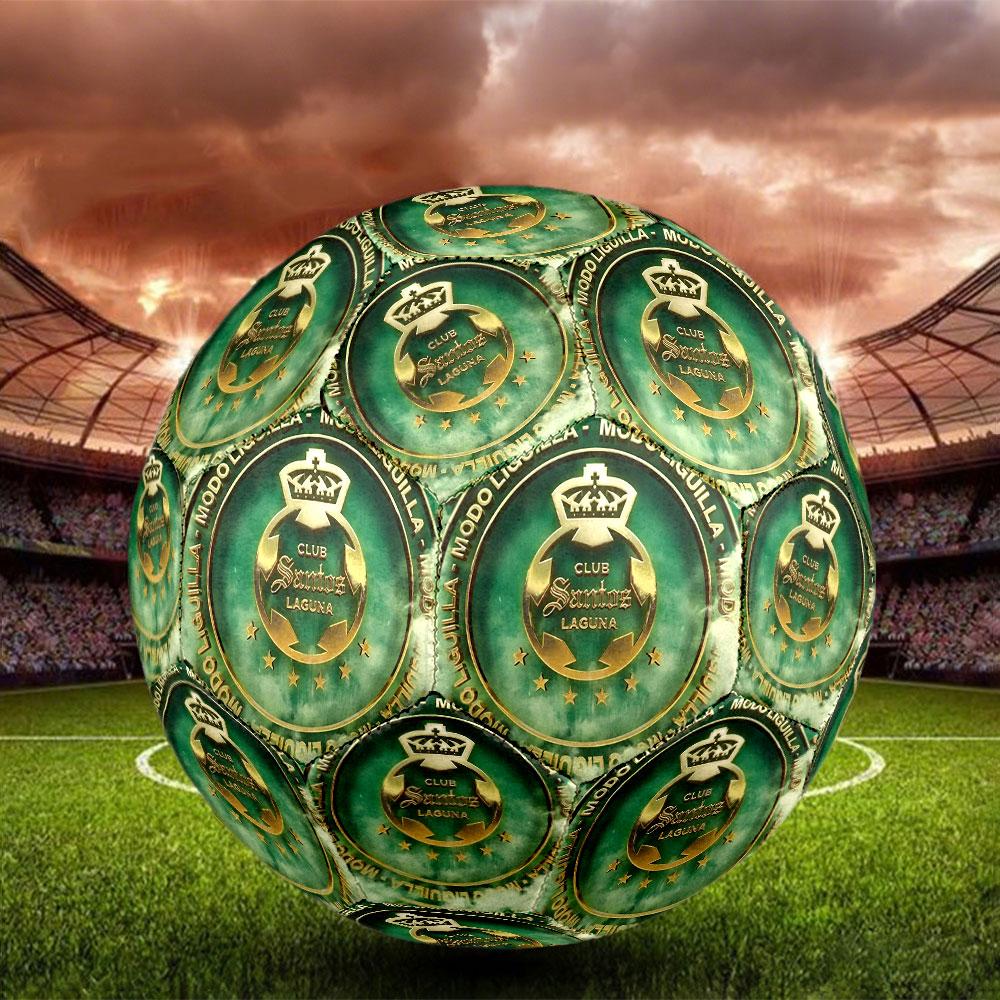 Club Santos Laguna Print Size 5 Soccer Ball, Standard Match Football for Sports Game and Team Practice, Ideal Gift for Soccer Fans