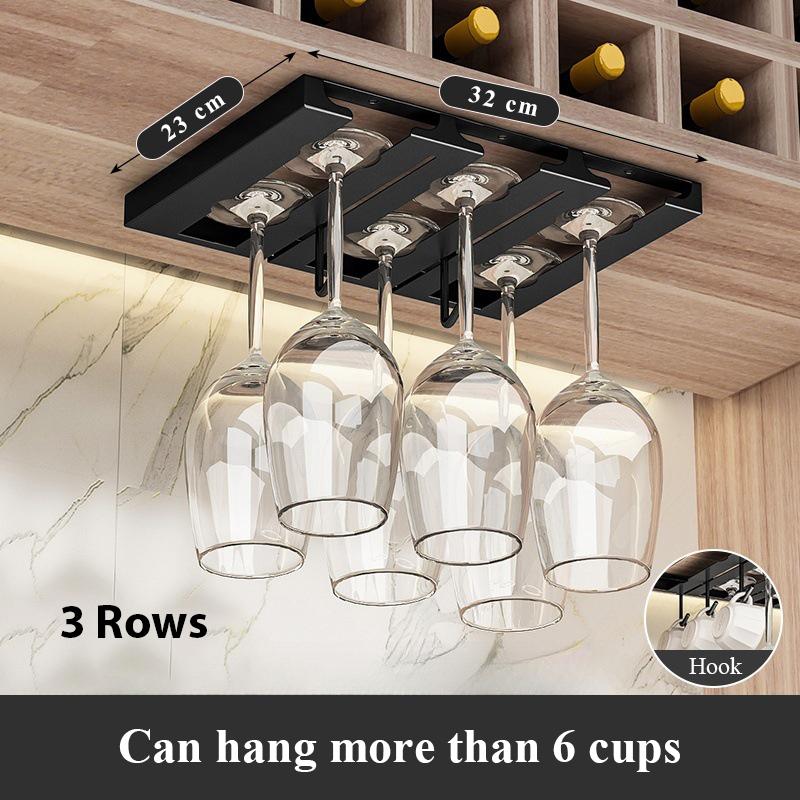 Stainless Steel Inverted Hanging Wine Glass Storage Rack