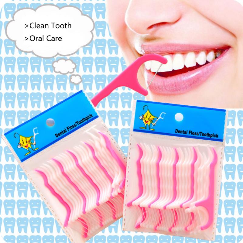 25pcs Dental Floss and Plastic Toothpicks for One-time Cleaning of Dental Gaps-Oral Care