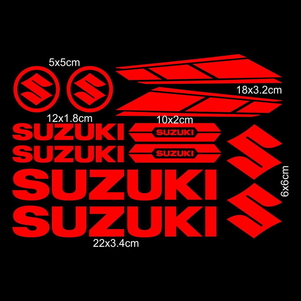 Motorcycle Decorative Sticker for Suzuki English Letter Logo Waterproof Reflective Decal Tank Logo Set Helmet Emblem Vinyl Kit