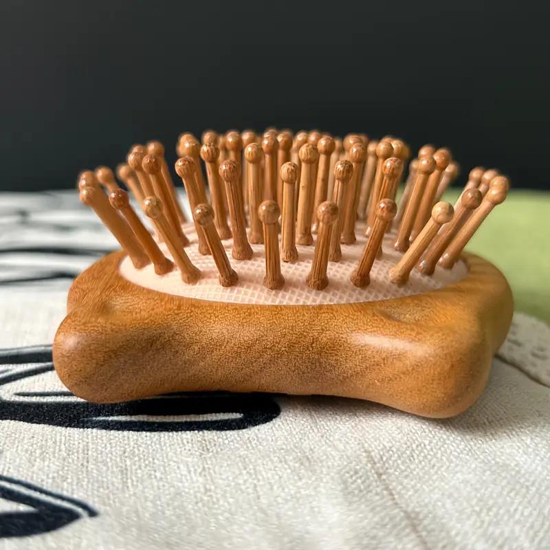 BEPAN Portable Cat Air Cushion Massage Comb Sandalwood Air Cushion Comb Cute Kitten Air Bag Combs Hair Styling Ring Scalp Massage Comb