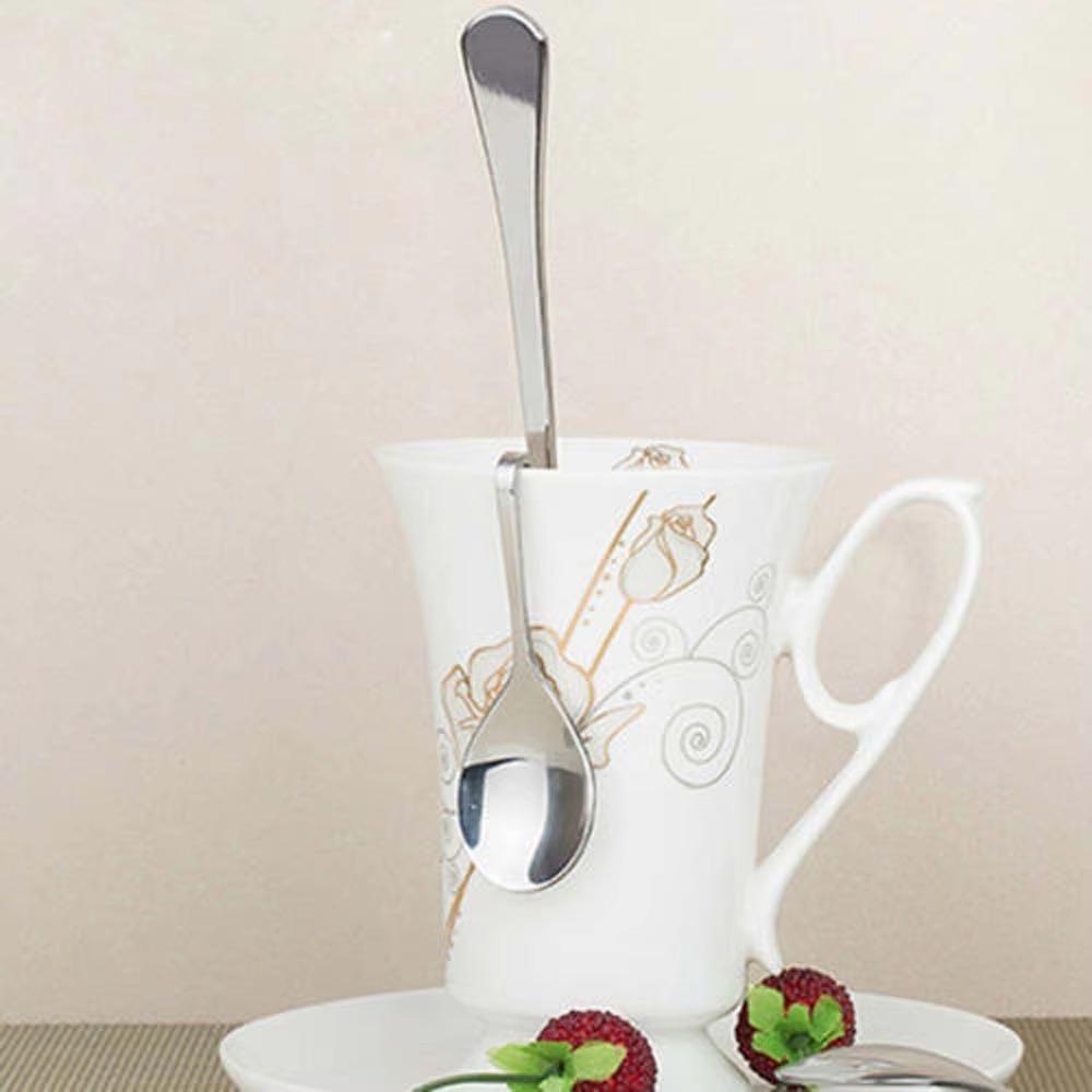 4pcs Twisting Coffee Spoon Set Curved Handle Mixing Spoon Polished Teaspoons  Cafe Supplies