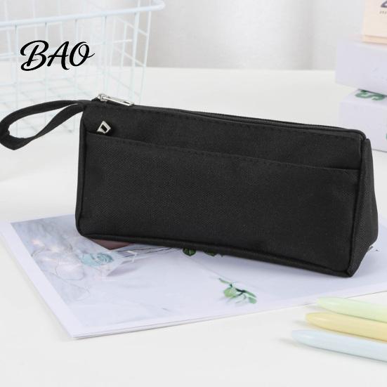 Large Capacity Storage for Rulers Pencil Case with Zipper And Handle, Durable Oxford Solid Color Portable Stationery Organizer School Organizer,