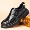 New autumn leather breathable casual shoes British style Velcro business non-slip leather shoes