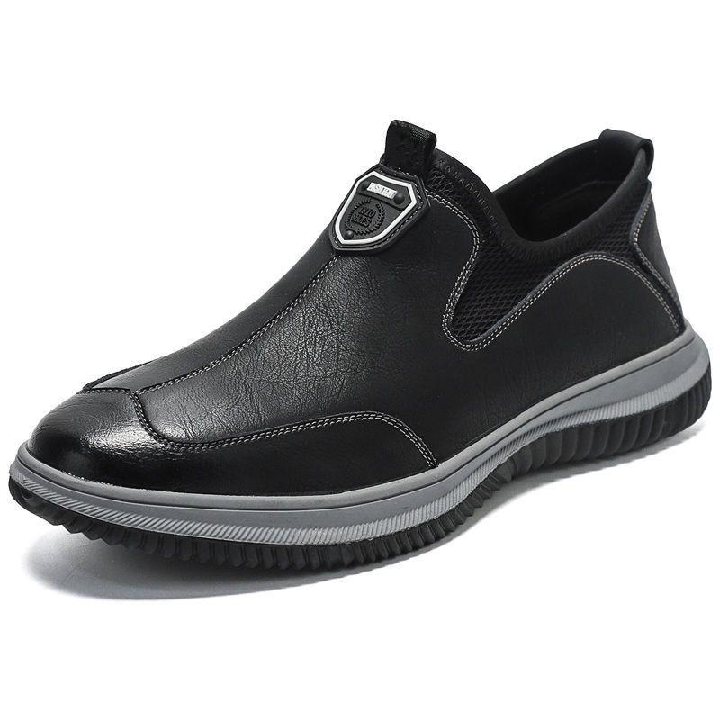Men's shoes 2025 spring and autumn new leather shoes breathable non-slip soft sole versatile leather shoes driving sports daily casual shoes