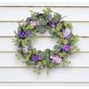 Künstlicher Frühlingskranz Lila Blumenkranz für Haustür Garten Außen
