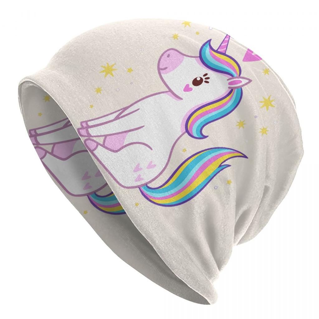 Sleeping Baby Rainbow Unicorn Skullies Beanies Caps For Unisex Women Unisex Fashion Winter Warm Knitting Hat Adult Bonnet Hats