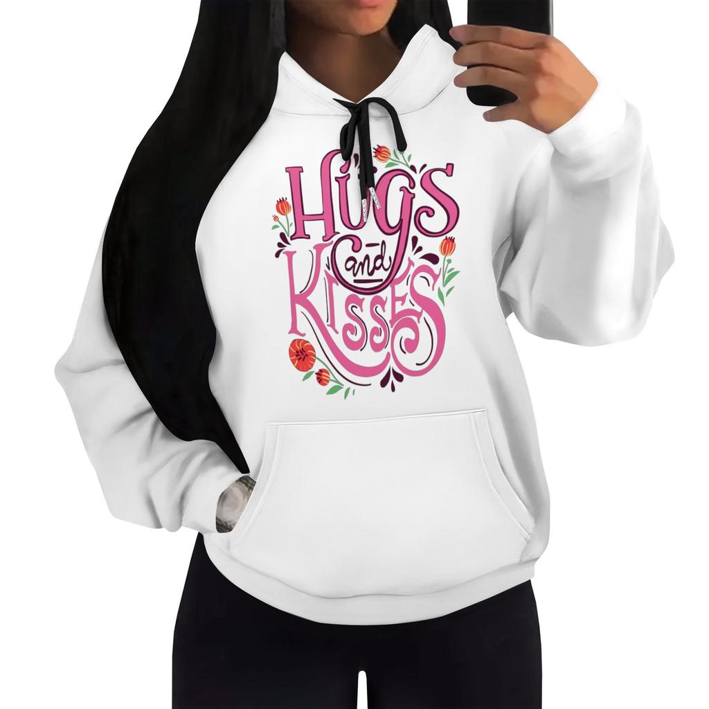 European & American Women's Casual Printed Hooded Sweatshirt A8773