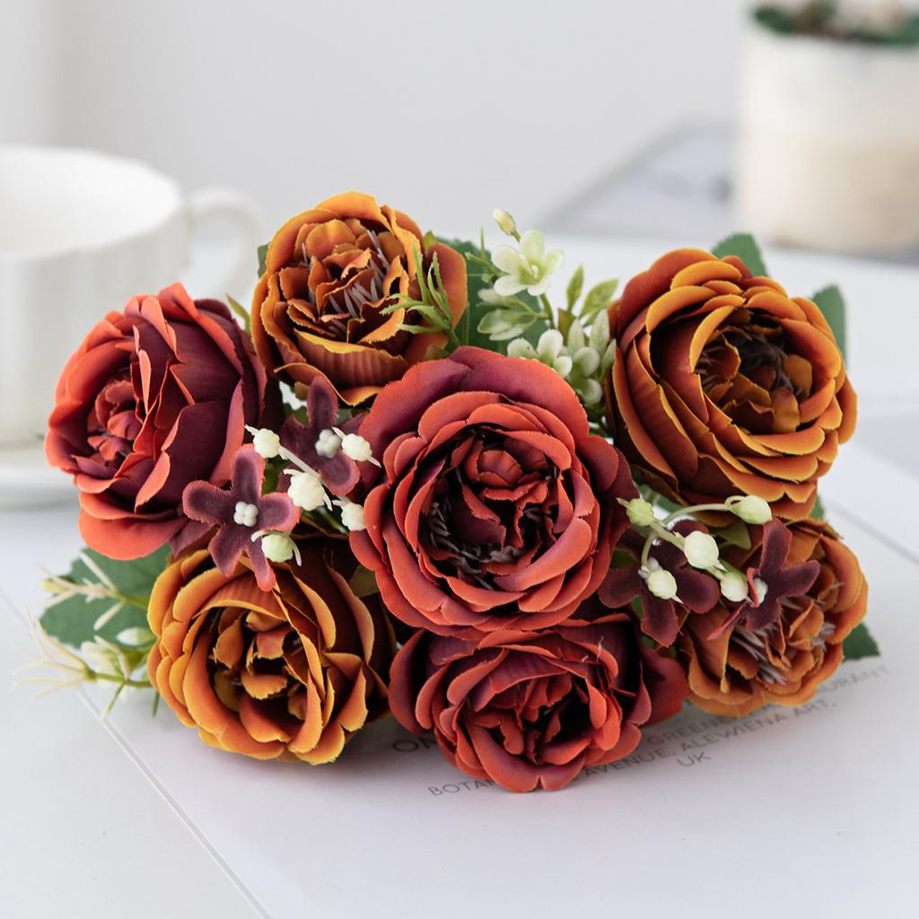 Künstliche Blume Heimzimmer Dekoration Zubehör Hochzeit Scrapbook Pfingstrose Süßigkeiten Geschenkbox Arrangement Festival Seidenrosen Strauß