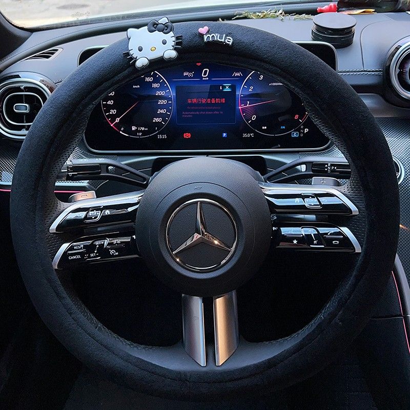 

Cute Cat Car Steering Wheel Cover Summer Ice Silk 2026 New Model Women s Steering Wheel Cover Summer Breathable Anti-Slip Black Cute Cat [Plush Steering Wheel Cover] Black