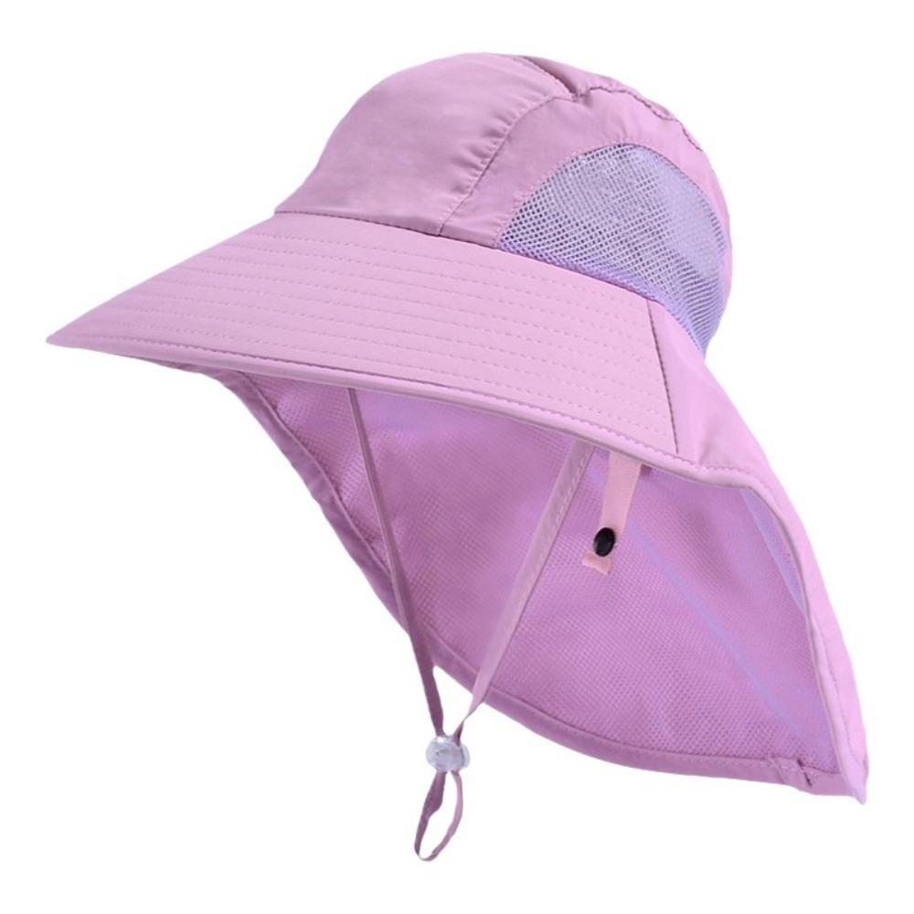 Solid Color Sunscreen Cap Wide Brim Summer Sun Hat Fashion Children Bucket Hat  Camping