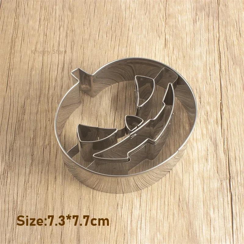 Halloween Sugar Flipping Cookie Mold Stainless Steel Skull Pumpkin Cookie Cutting Cake Mold Baking Utensils