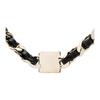 Chanel Collana Girocollo con Ciondolo in Bronzo Logo CC in Pelle da Donna Nero/Oro