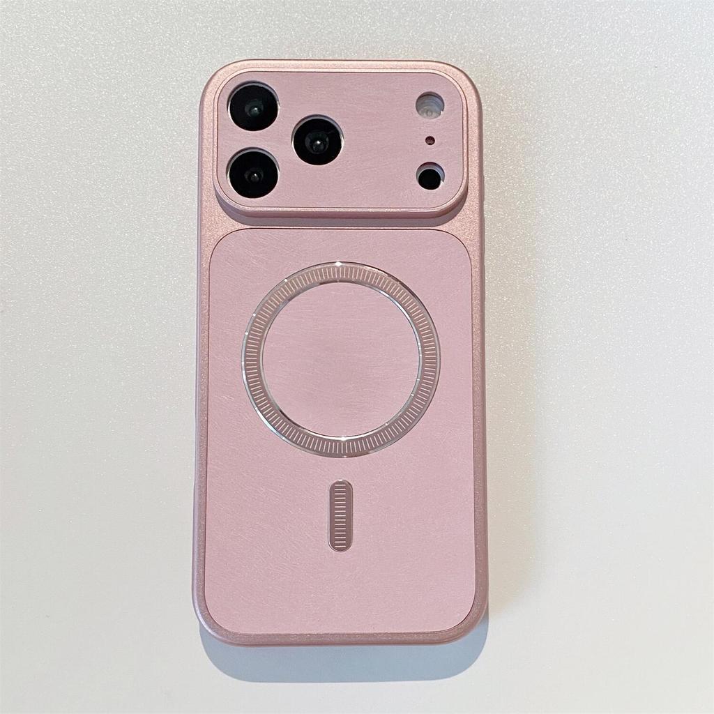 Luxury Fashion Leather Texture For Magsafe Magnetic Phone Case For iPhone 17 16 15 14 Pro Max Lens Protection Shockproof Cover