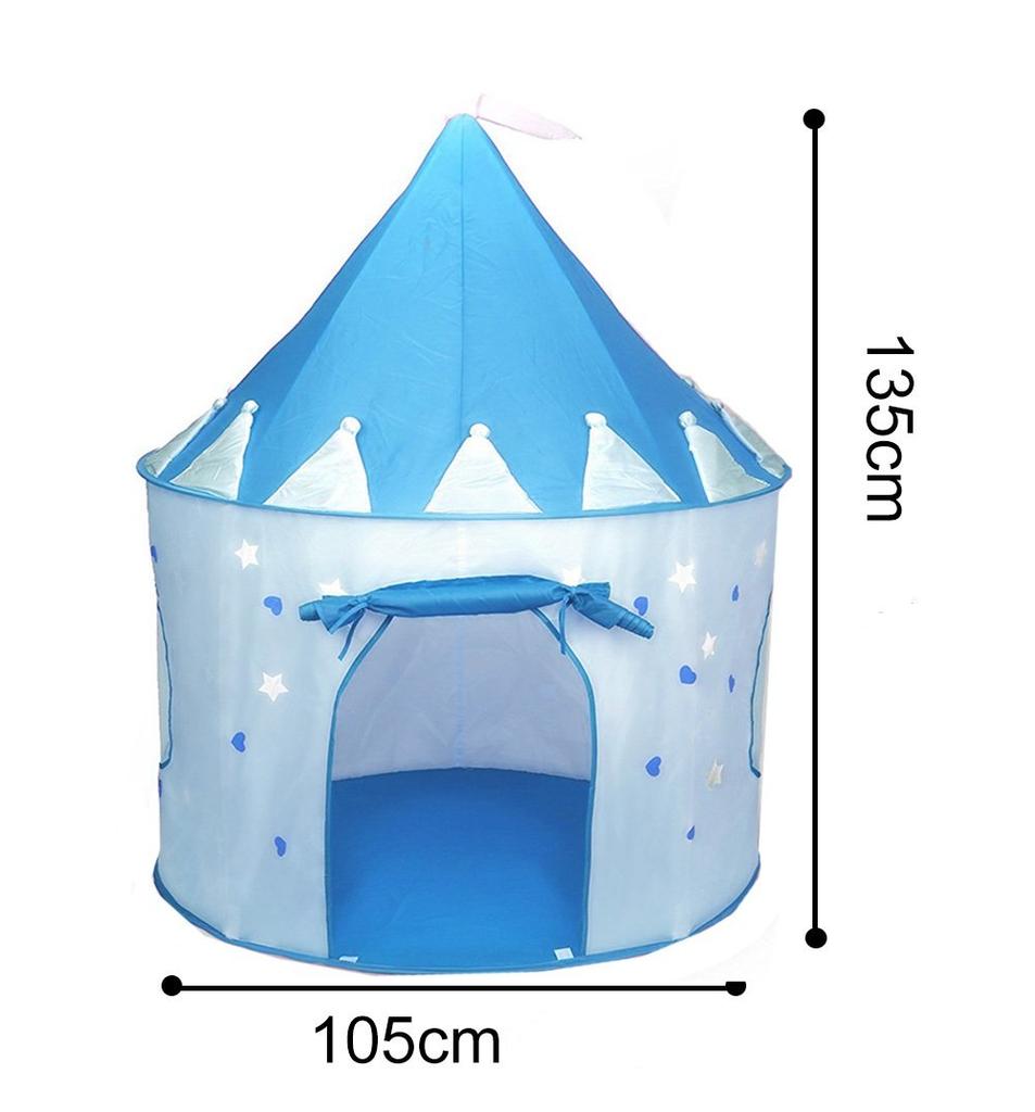 Actnow Kids' Tent, Children's Play House, Cute Foldable Castle Tent for Indoor and Outdoor Use (Blue)