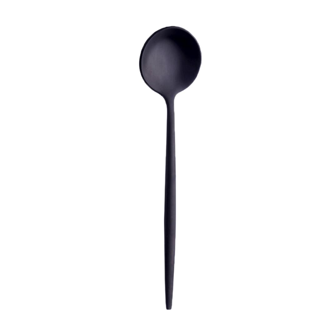 Long Stainless Steel Ice Teaspoons Coffee Soup Tea Spoons Colorful , Black, as described